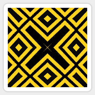 HIGHLY Visible Yellow and Black Line Kaleidoscope pattern (Seamless) 5 Sticker